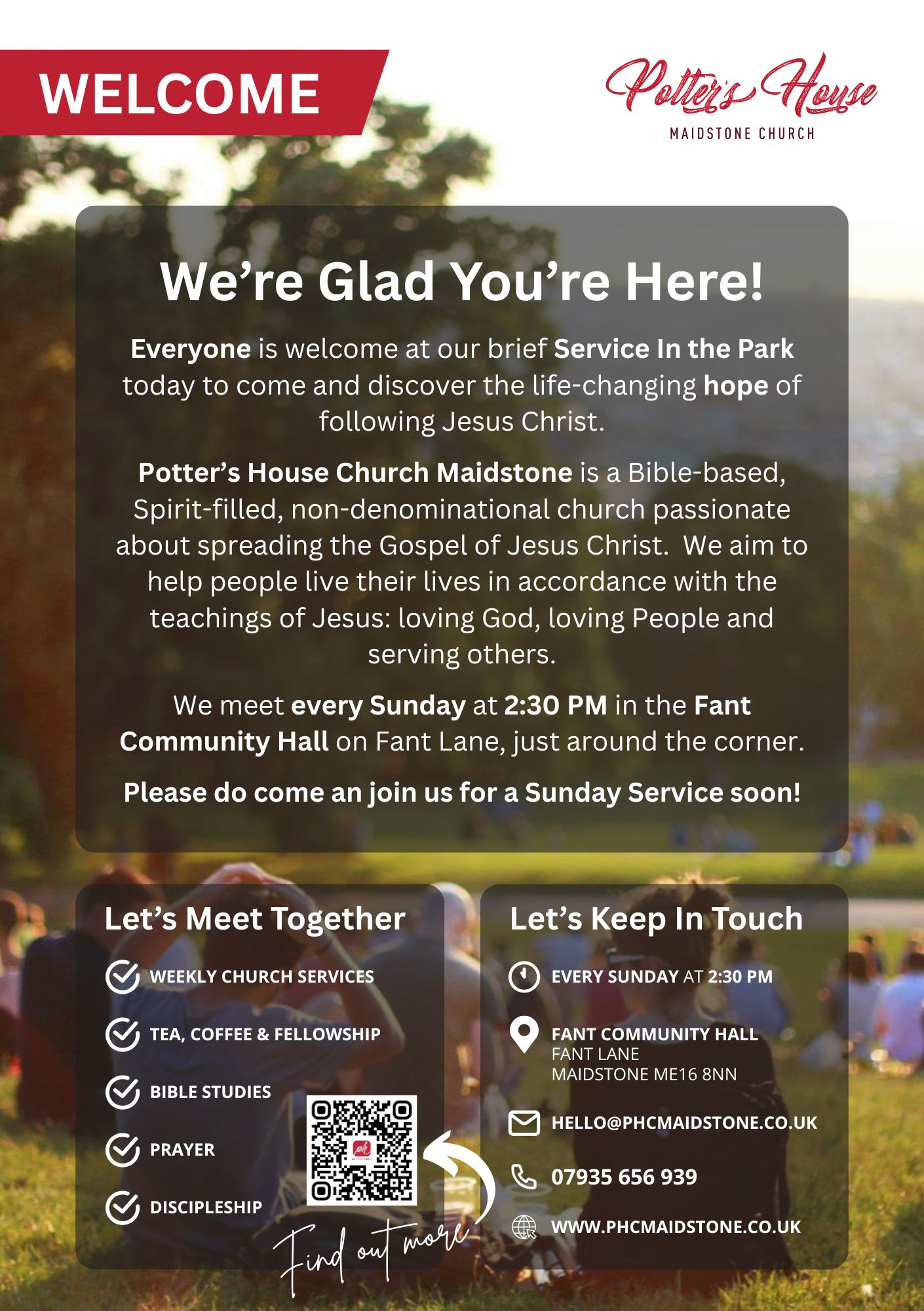 Sunday Service in the Park promotional image.